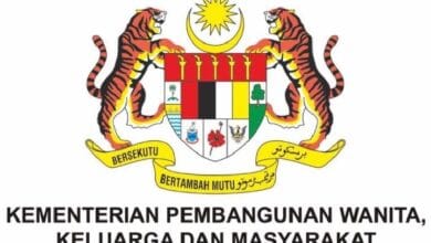 kpwkm pembangunan wanita - Wilayah.com.my Malaysian Coat of Arms with two guarding tigers, shield and crescent with star above, banner motto 'Bersekutu Bertambah Mutu,' and the text 'Kementerian Pembangunan Wanita, Keluarga dan Masyarakat' underneath.