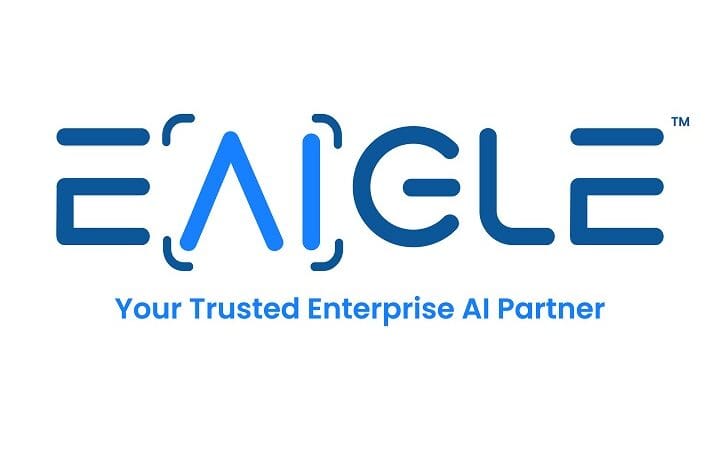 eaigle 2 - Wilayah.com.my EAGLE logo in blue with stylized lettering and the slogan 'Your Trusted Enterprise AI Partner'.