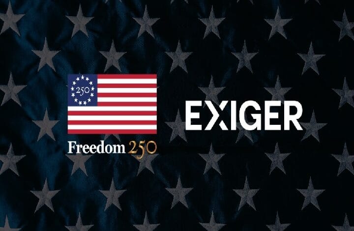 exiger 2 - Wilayah.com.my Graphic showing a US flag square with 'Freedom 250' next to the word 'EXIGER' on a dark starry background.