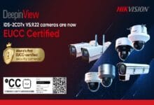 hikvision - Wilayah.com.my Hikvision DeepinView cameras with EUCC Certified badge and certification seal, advertising secure surveillance equipment.