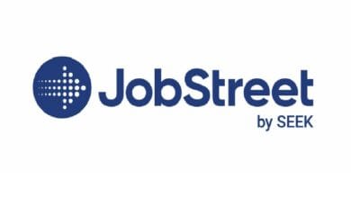 jobstreet - Wilayah.com.my JobStreet by SEEK logo: blue circular icon with a dot pattern next to bold 'JobStreet' and small 'by SEEK' text