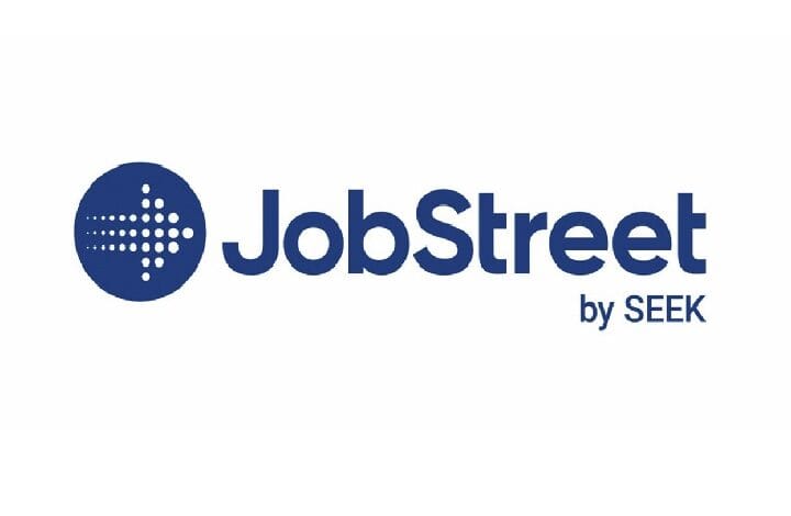 jobstreet - Wilayah.com.my JobStreet by SEEK logo: blue circular icon with a dot pattern next to bold 'JobStreet' and small 'by SEEK' text